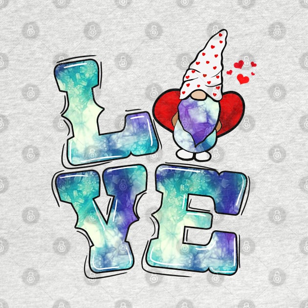 Valentines Gnomes Tie Dye Love Valentines Gnomes Heart by Studio Hues